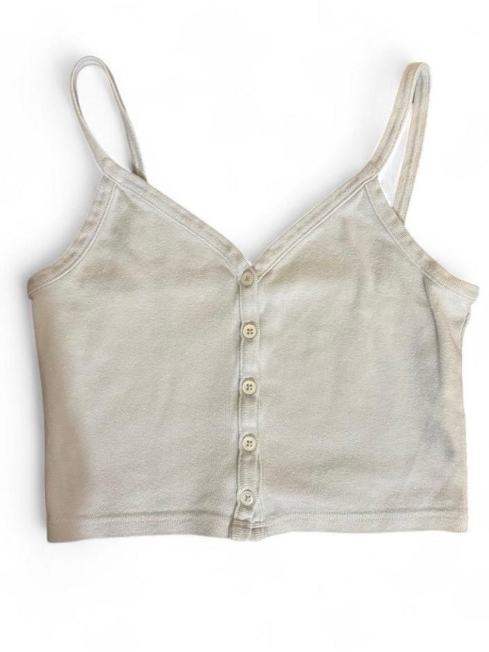 Brandy Melville Light Blue Button-Front Crop Tank